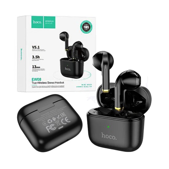 Hoco True Wireless Earbuds EW08 Studious Bluetooth V5.1 Black